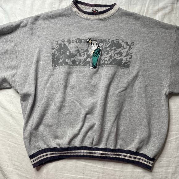Vintage Tultex Golf Graphic Crewneck Sweatshirt Pullover Size Large USA Made - Picture 2 of 5